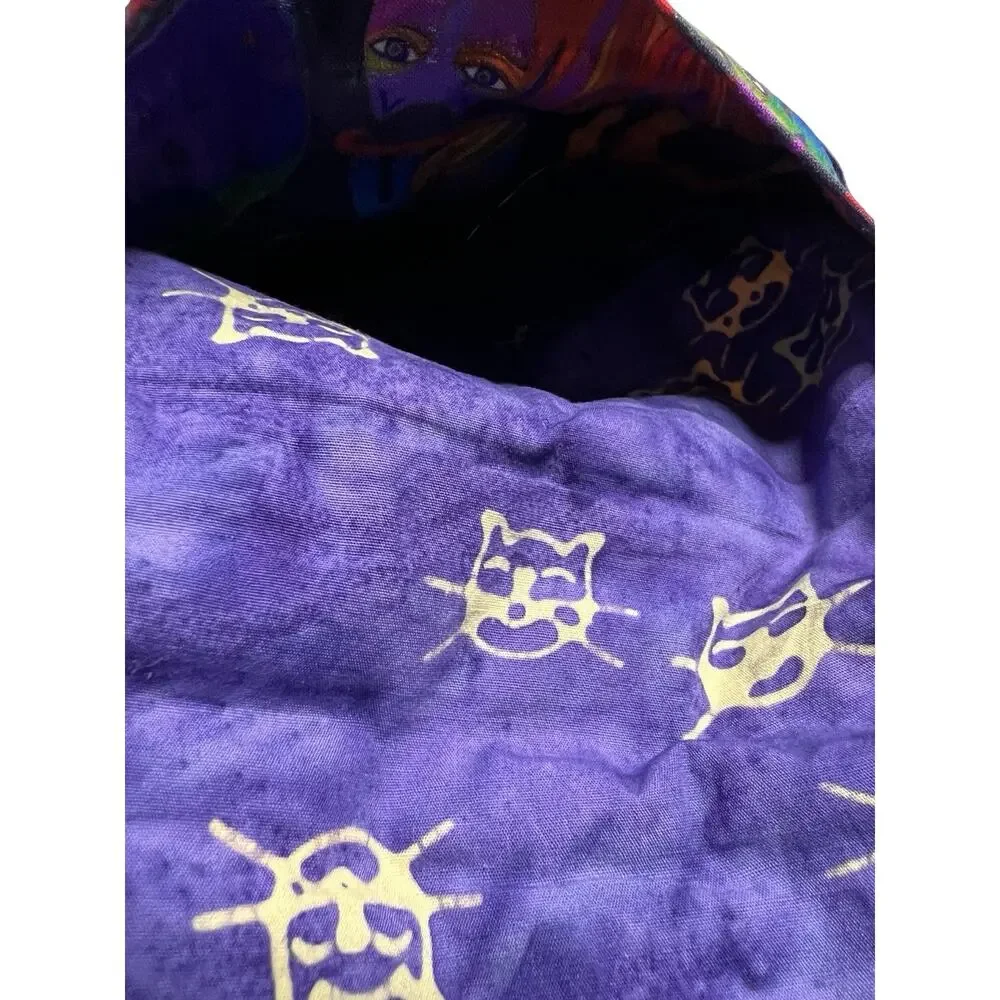 Notebook / Sketch book Pencil Pen Holder Organizer w/ Laurel Burch Cat Fabric